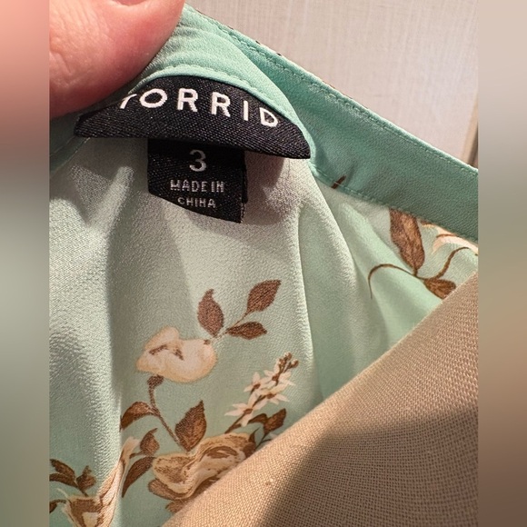 Torrid size 3 sheer high low style top with button 3/4 sleeve. - Picture 3 of 7